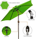 Blissun 7.5 ft Patio Umbrella, Yard Umbrella, Outdoor Market Umbrella with Push Button Tilt Crank, Lime - Image 2