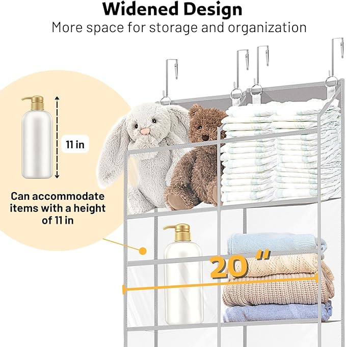 Over the Door Organizer 5 Tiers, Extra Large Behind Door Storage of 10 - Image 3