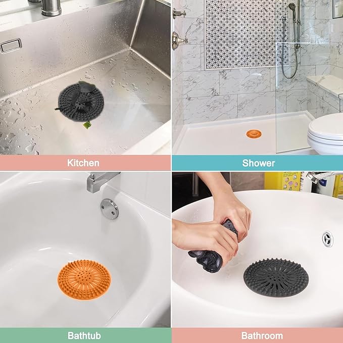 Gotega Bathroom Sink Drain Strainers, Hair Catcher Shower Drain Covers Protector - Image 2