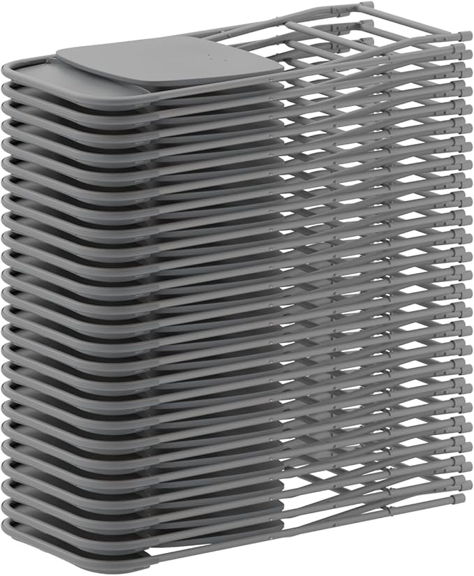 Flash Furniture Hercules Series Plastic Folding Chair - Grey - 4 Pack 650LB Weight Capacity Comfortable Event Chair-Lightweight Folding Chair - Image 16