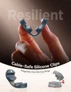 8-Pack Silicone Cord Organizer Magnetic Cable Clips, Adhesive Cable Management - Image 2