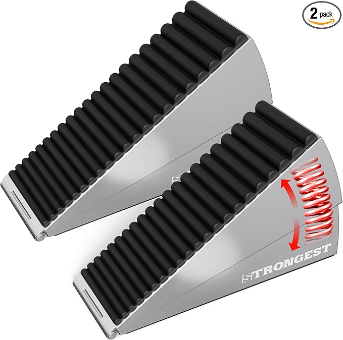 Strongest Home 2 Pack XL Adjustable Chrome Door Stopper by STRONGESTHOME