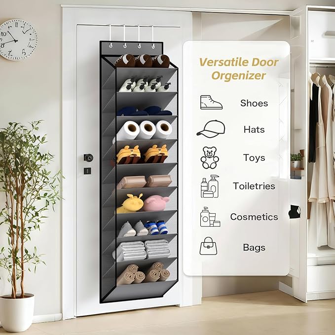 KEEPJOY 10 Tiers Mesh Over Door Shoe Organizer Storage, Hanging Shoe Holder - Image 7