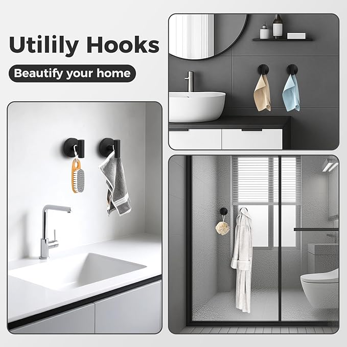 Shower Hooks for Inside Shower, No-Drill Removable&Reusable Towel Hooks for - Image 5