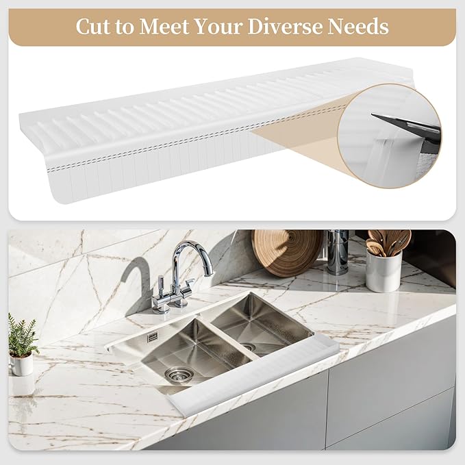 Sink Edge Protector with Suction Cup, Silicone Sink Splash Guard - Image 5