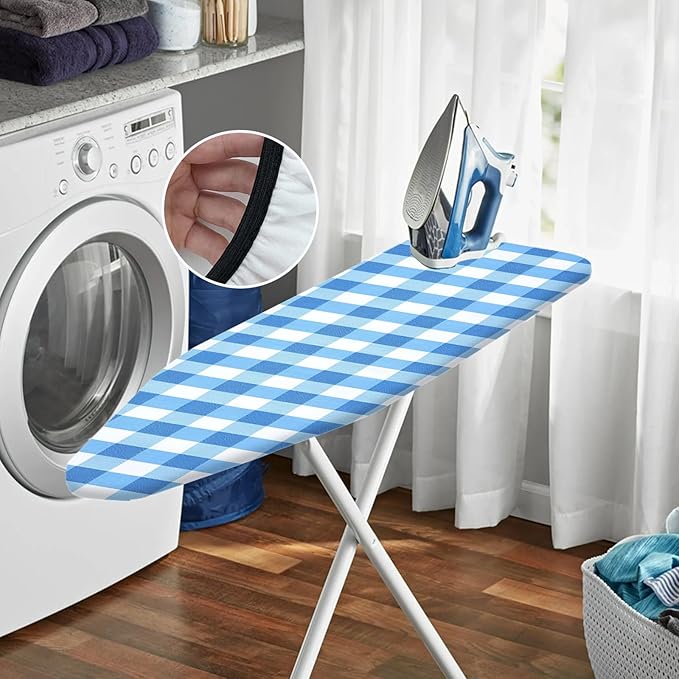 Nuxovilar Blue and White Gingham Ironing Board Cover, This Cover Fits Most - Image 6