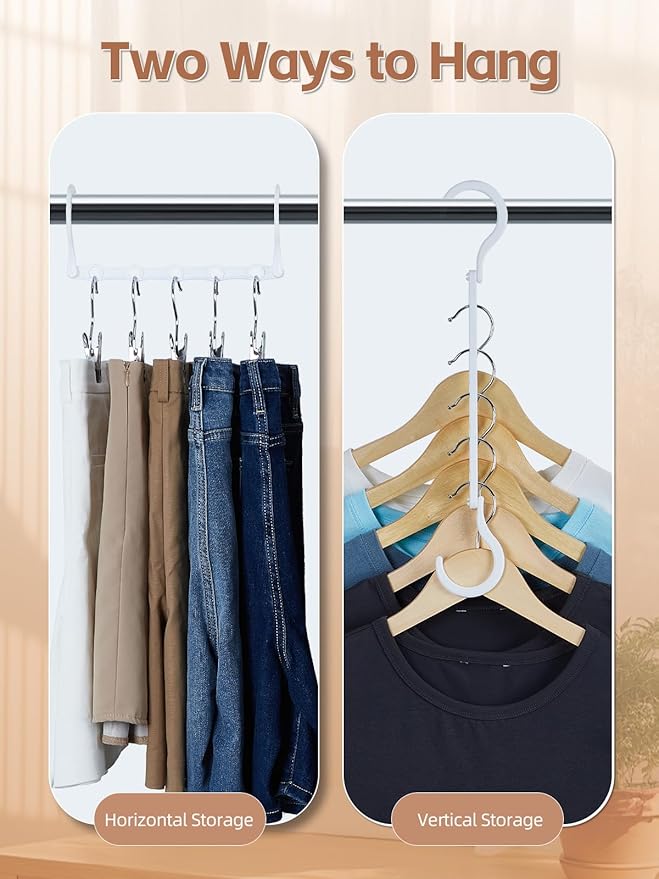 HOUSE DAY Closet Organizers and Storage, 16 Pack, Space Saving Hangers White - Image 4