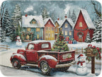 Christmas Dish Drying Mat for Kitchen Counter 24x18 Inch Xmas Red Truck Drying by Trongr