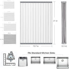 Tomorotec Roll Up Dish Drying Rack Over The Sink Grey Large Dish Drying Rack - Image 8