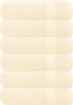 GLAMBURG Ultra Soft 6-Piece Hand Towel Set 16x28-100% Ringspun Cotton by GLAMBURG
