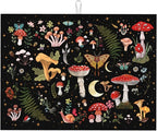 Mushroom Dish Drying Mat for Kitchen Counter 18"x24" Moth Gothic Witchy Dishes by Unknown