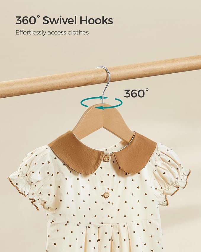 SONGMICS Kids Wooden Hangers 20 Pack, Solid Wood Baby Hangers, Children's Coat - Image 6
