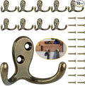 10 Pack Coat Hooks, Heavy Duty Double Prong Coat Hooks Wall Mounted by Homanu
