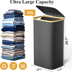 Large Laundry Hamper, 100L Waterproof Laundry Basket - Image 2
