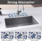 15" X 5.5" Kitchen Sink Splash Guard Faucet Mat Floral Super Absorbent Fast - Image 3