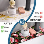 Blooming Peony Sink Splash Guard Pink Peony Flowers Faucet Absorbing Mat Fast - Image 6