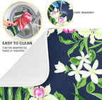 Tarity Colorful Tropical Flowers Dish Drying Mat - Image 2