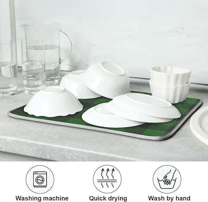 Super Absorbent Dish Drying Mat, Microfiber Fast-Drying Dish Mat, Kitchen Dish - Image 7