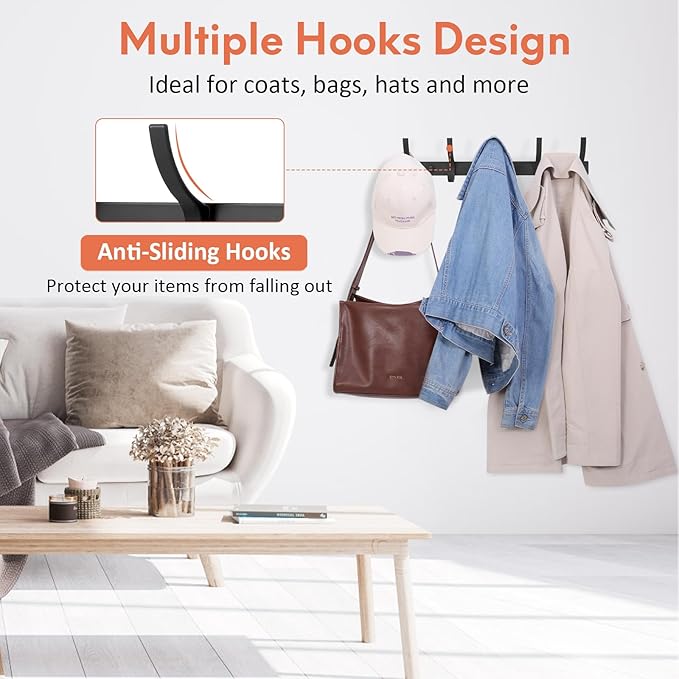Coat Rack Wall Mount, Coat Hook Wall Mount, Wall Hooks - Image 2
