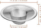 4pcs Heavy Duty Stainless Steel Slop Basket Filter Trap, 4.41" Top / 2.44" Mesh - Image 2