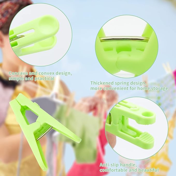 Colored Clothespins, Windproof Towel Clips - Image 4