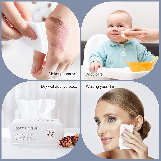 Disposable Face Towel Facial Tissue Soft Cotton Facial Cleansing Cloths - Image 4