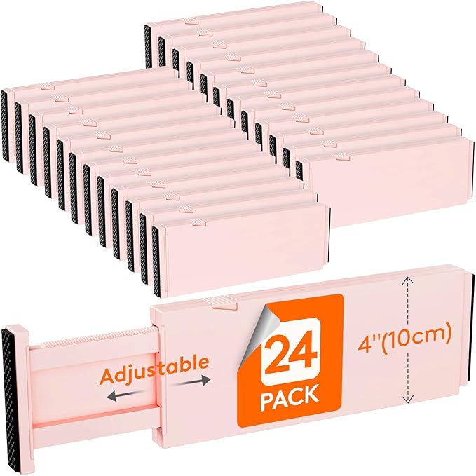 Lifewit 24 Pack Drawer Dividers 4" High 28-43.5cm/11-17" Adjustable Drawer by Lifewit