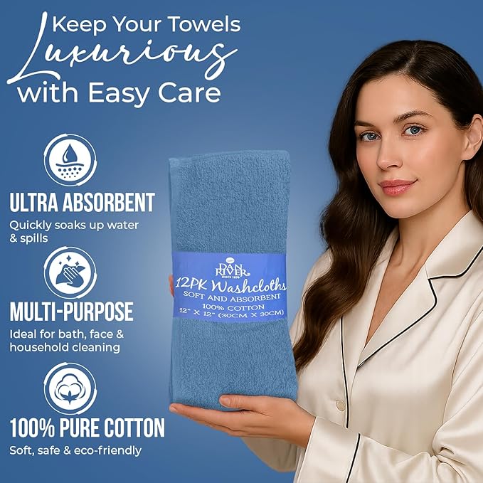DAN RIVER 12 Pack Wash Cloths for Showering - Image 4