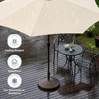 wikiwiki 80 Lbs HDPE Round Patio Umbrella Base, Weighted Umbrella Stands Fits 1.5-1.9in Poles for Garden, Lawn, Deck, Backyard & Pool, Brown - Image 6