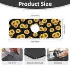 Faucet Draining Mat For Kitchen Sink, Sunflower Flower Black Diatom Mud - Image 2