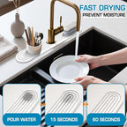 White Diatomite Faucet Mat, Fast-Drying Stone Sink Tray&Splash Guard - Image 2