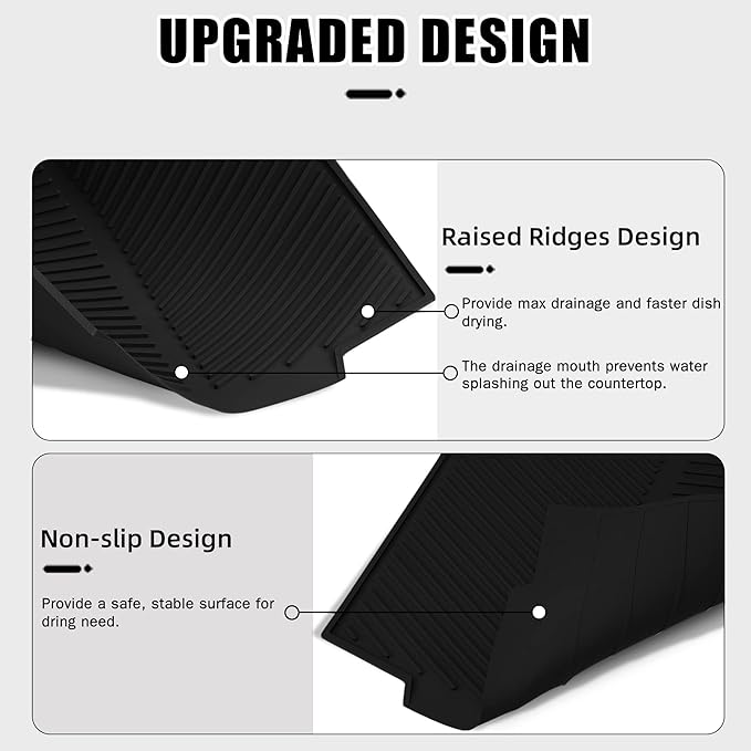 Dish Drying Mat for Kitchen Counter, Silicone Large Dish Drying Pad, Easy Clean - Image 4
