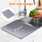 Silicone Dish Drying Mat for Kitchen Counter, Dish Drying Pad, Non-Slip Drain - Image 4