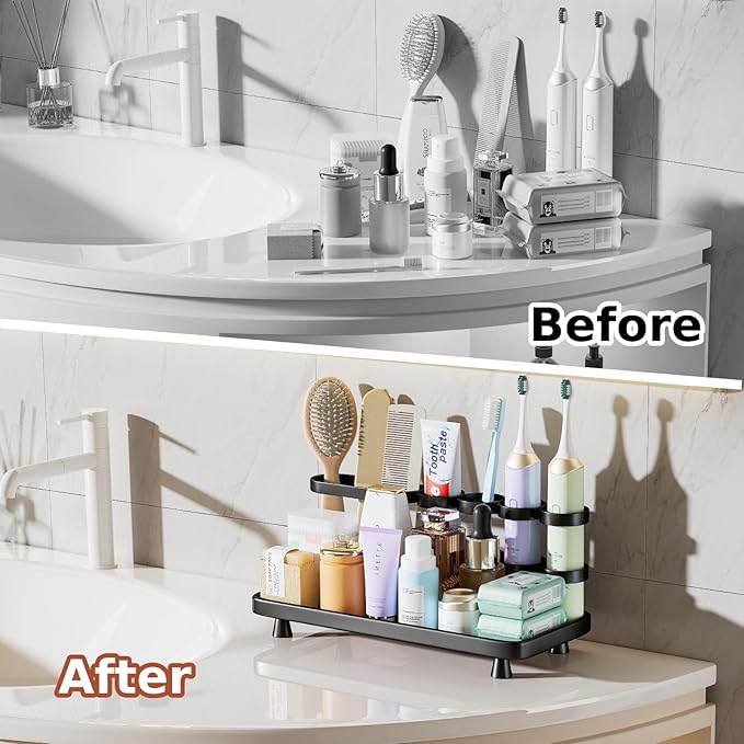 Electric Toothbrush Holder for Bathroom Countertop 5 Metal Slots Toothpaste - Image 4
