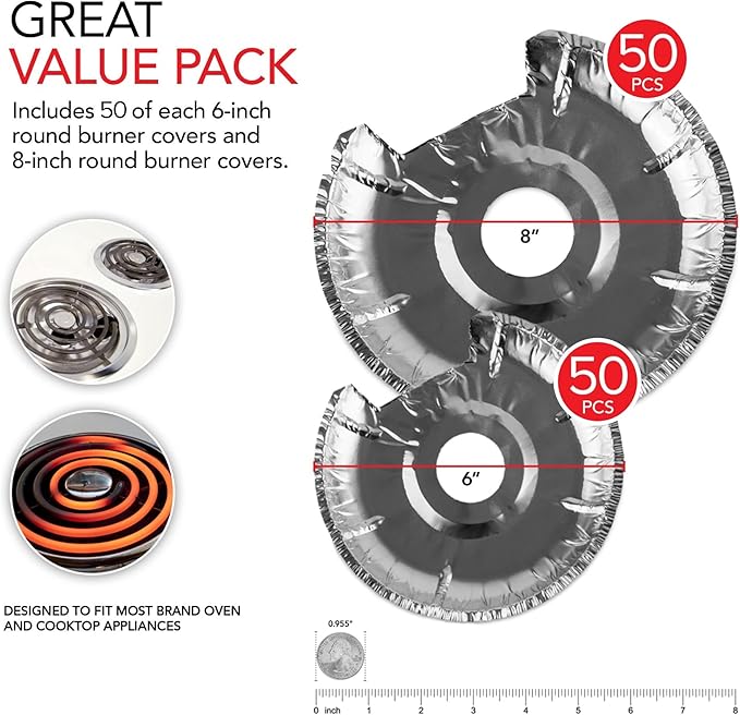 Round Electric Stove Burner Covers 6 Inch and 8 Inch Disposable Stove Top - Image 2