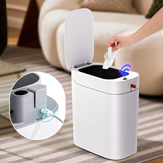 MOPUP Bathroom Trash Can, Automatic Bagging Garbage Can, 3.5 Gallon Slim Smart - Image 2