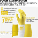 Vgo... Household Cleaning Gloves, Double-layer, Lined Dishwashing Gloves - Image 2