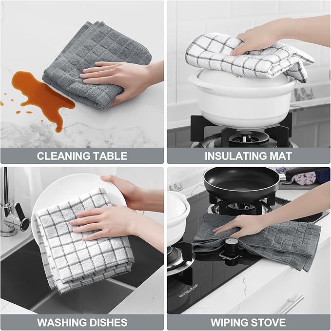 Homaxy Premium Cotton Kitchen Towels 16"x 28", Large Natural Ring Spun 390 GSM - Image 4