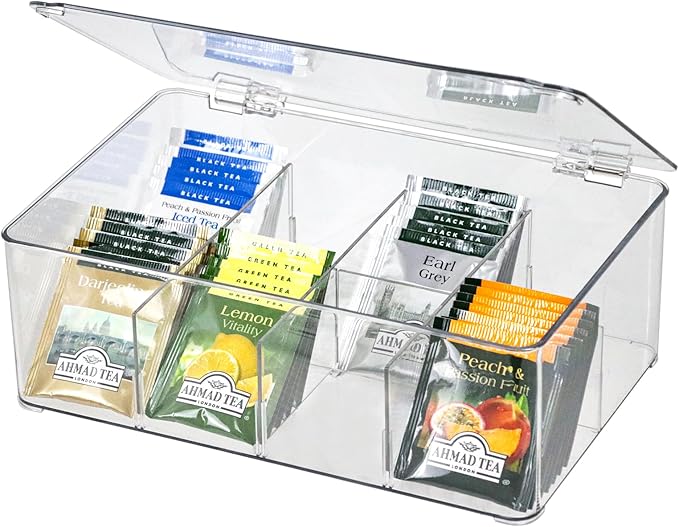 Clear Tea Bag Organizer, Dresser Organizers Drawer Organzier Storage Container by ZEXALOR
