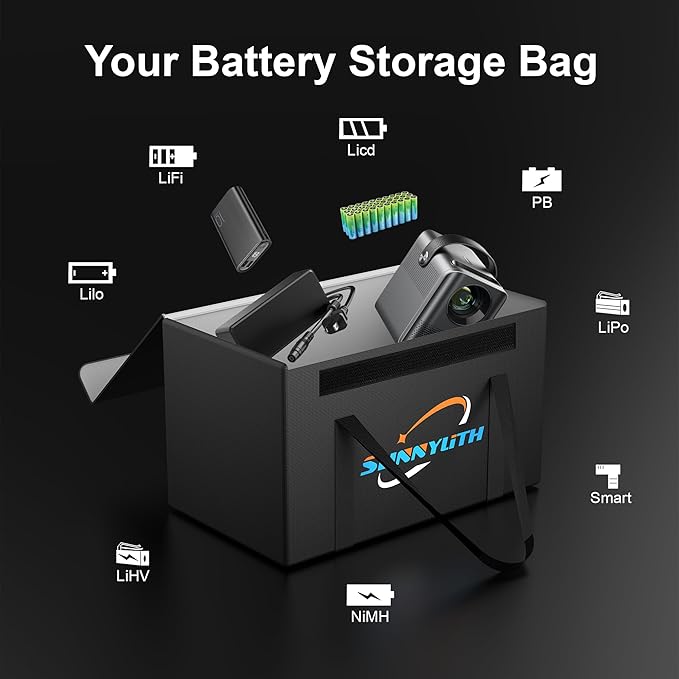 12V 100Ah LiFePO4 Lithium Battery Fireproof Safe Bag, Large Capacity - Image 8