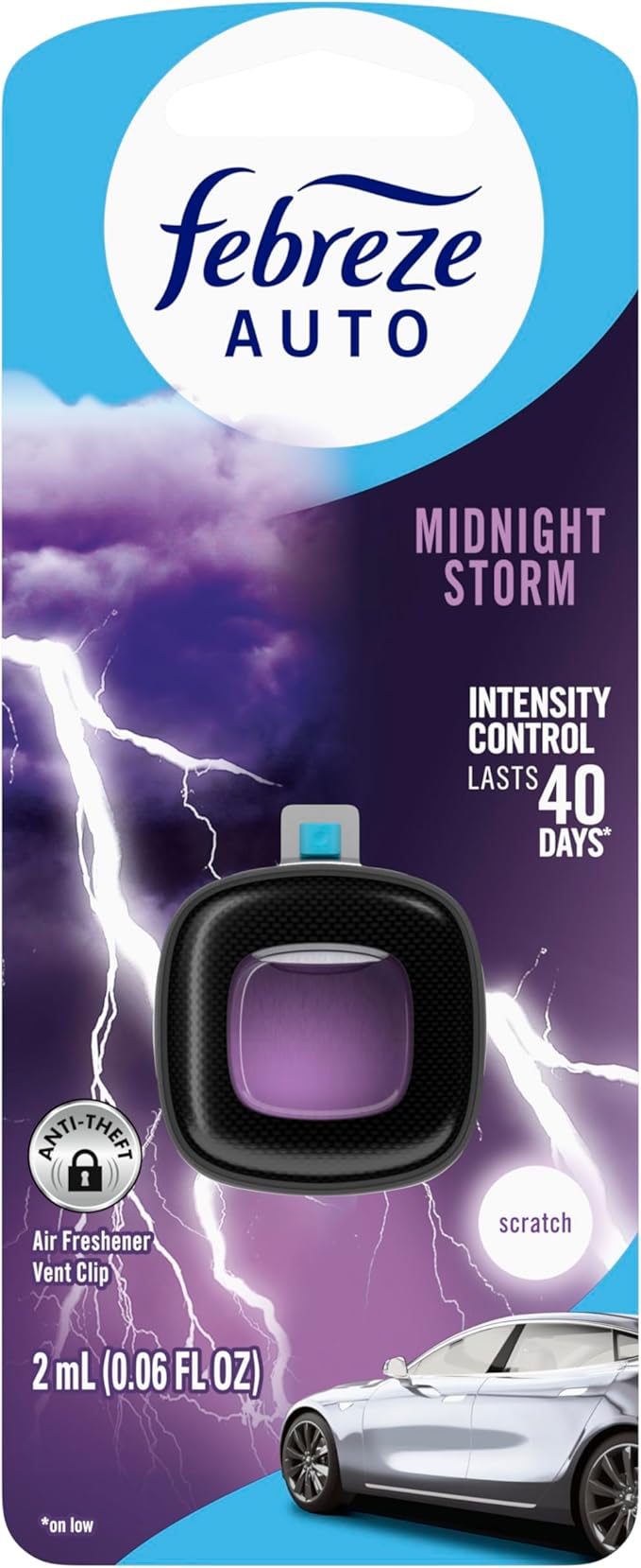 Febreze AUTO Air Freshener, Odor-Fighting Automotive Vent Clip, Midnight Storm - Image 10