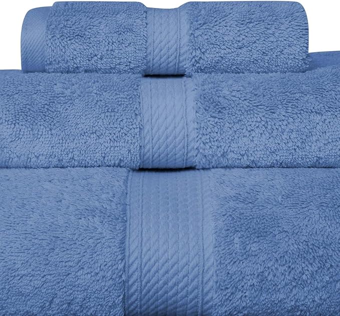 SUPERIOR Solid Egyptian Cotton Towel Set, Hand Towel 20” x 30”, Bath Towel 30” - Image 3
