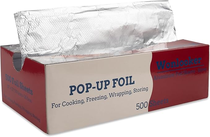 Aluminum Foil Sheets, 500 Sheets, 12 x 12inch/sheet, Precut Aluminum Foil Wraps by Wonlooker