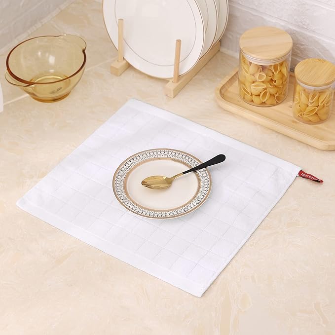 Mordimy 100% Cotton Terry Cloth Dish Cloths, Soft and Absorbent Checkered Dish - Image 9