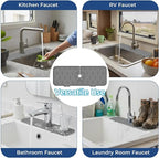 Silicone Faucet Handle Drip Catcher Drying Tray Mat Dish Soap Sponge Holder - Image 6