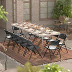Nazhura 350 Weight Limit Heavy Duty Plastic Folding Chair with Reinfoced Steel Frame for Indoor and Outdoor, Wedding, Party, Restaurant, Meeting Room, Patio and Garden (Black, 4 Pack) - Image 7