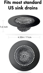 Black Kitchen Sink Strainer, Flippable Mesh Sink Drain Strainer, 304 Stainless - Image 4
