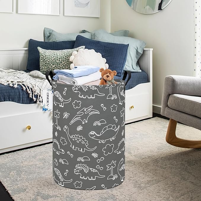 Round Dinosaur Waterproof Laundry Hampers Gift Basket Children's Toy Organizer - Image 5