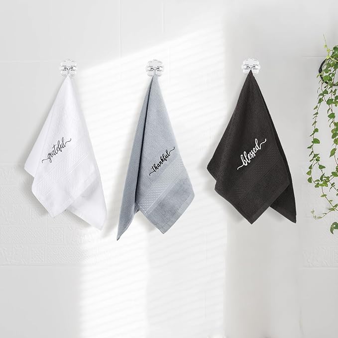 Peryiter 3 Pcs Farmhouse Bathroom Decor Hand Towels 14x29 Inch Cotton Bath - Image 7