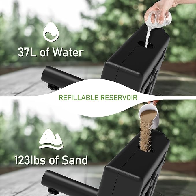Patio Umbrella Base with Wheels and Handle, 120lbs Heavy Duty Umbrella Base, Rust-Resistant and Windproof Design, Easy to Move, Stable Umbrella Stand Outdoor Base for Patio, Terrace, and Poolside - Image 5